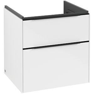 Subway 3.0 Villeroy et Boch vasque C578L1VE 57,2x57,6x47,8cm, avec LED / poignée Noir volcan, blanc brillant