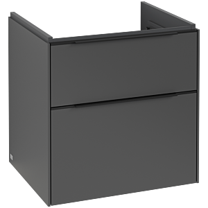 Villeroy and Boch Subway 3.0 vanity unit C578L1VR 57.2x57.6x47.8cm, with LED / handle Volcano black, graphite