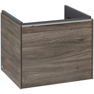Villeroy und Boch Subway 3.0 Waschtisch-Unterschrank C579L0RK 52,3x42,9x44,75cm, mit LED/Griff Aluminium glänzend, stone oak