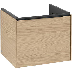 Villeroy und Boch Subway 3.0 Waschtisch-Unterschrank C579L1VJ 52,3x42,9x44,75cm, mit LED/Griff Volcano black, nordic oak