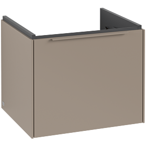 Villeroy und Boch Subway 3.0 Waschtisch-Unterschrank C579L2VM 52,3x42,9x44,75cm, mit LED/Griff monochrom, taupe
