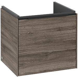 Subway 3.0 Villeroy et Boch vasque C580L1RK 47,3x42,9x40,75cm, avec LED / poignée Volcano noir, chêne pierre