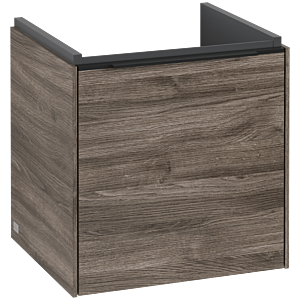 Villeroy und Boch Subway 3.0 Waschtisch-Unterschrank C58101RK 42,3x42,9x37,75cm, Schanier links/Griff Volcano black, stone oak