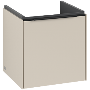 Subway 3.0 Villeroy et Boch vasque C58101VN 42,3x42,9x37,75cm, charnière gauche / poignée noir volcan, gris cachemire