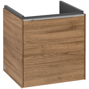 Villeroy und Boch Subway 3.0 Waschtisch-Unterschrank C58200RH 42,3x42,9x37,75cm, Schanier rechts/Griff Aluminium glänzend, kansas oak