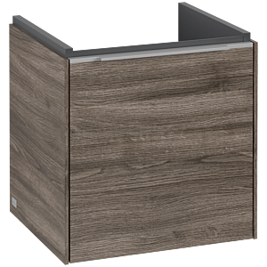 Villeroy und Boch Subway 3.0 Waschtisch-Unterschrank C58200RK 42,3x42,9x37,75cm, Schanier rechts/Griff Aluminium glänzend, stone oak