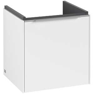 Villeroy und Boch Subway 3.0 Waschtisch-Unterschrank C58200VF 42,3x42,9x37,75cm, Schanier rechts/Griff Aluminium glänzend, pure white