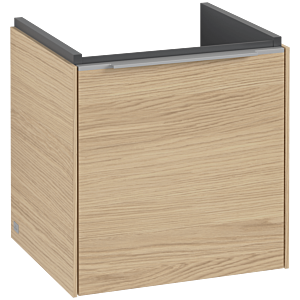 Villeroy und Boch Subway 3.0 Waschtisch-Unterschrank C58200VJ 42,3x42,9x37,75cm, Schanier rechts/Griff Aluminium glänzend, nordic oak