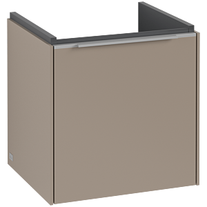 Villeroy und Boch Subway 3.0 Waschtisch-Unterschrank C58200VM 42,3x42,9x37,75cm, Schanier rechts/Griff Aluminium glänzend, taupe