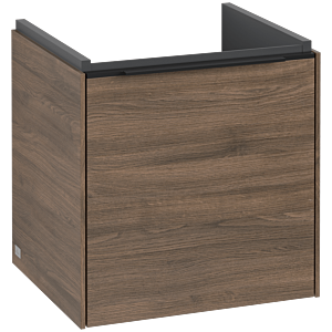 Subway 3.0 Villeroy et Boch vasque C58201VH 42,3x42,9x37,75cm, charnière à droite / poignée Volcano black, arizona oak