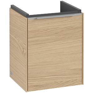 Villeroy und Boch Subway 3.0 Waschtisch-Unterschrank C58300VJ 35,1x42,9x30,9cm, Schanier links/Griff Aluminium glänzend, nordic oak