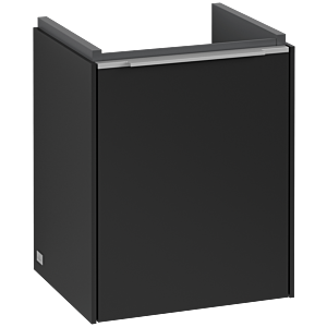 Villeroy und Boch Subway 3.0 Waschtisch-Unterschrank C58300VL 35,1x42,9x30,9cm, Schanier links/Griff Aluminium glänzend, volcano black