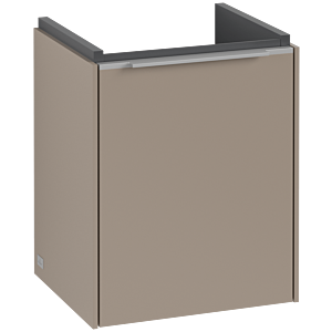 Villeroy und Boch Subway 3.0 Waschtisch-Unterschrank C58400VM 35,1x42,9x30,9cm, Schanier rechts/Griff Aluminium glänzend, taupe