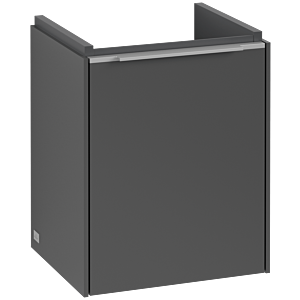 Villeroy und Boch Subway 3.0 Waschtisch-Unterschrank C58400VR 35,1x42,9x30,9cm, Schanier rechts/Griff Aluminium glänzend, graphite