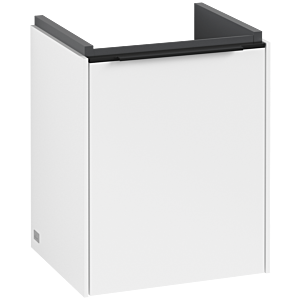 Subway 3.0 Villeroy et Boch vasque C58401VF 35,1x42,9x30,9cm, charnière à droite / poignée noir volcan, blanc pur
