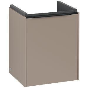 Subway 3.0 Villeroy et Boch vasque C58401VM 35,1x42,9x30,9cm, charnière à droite / poignée noir volcan, taupe