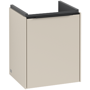 Villeroy und Boch Subway 3.0 Waschtisch-Unterschrank C58401VN 35,1x42,9x30,9cm, Schanier rechts/Griff Volcano black, cashmere grey