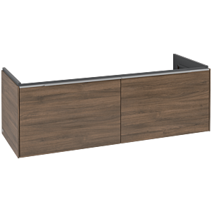 Villeroy und Boch Subway 3.0 Waschtisch-Unterschrank C60100VH 127,2x42,9x47,8cm, ohne LED/Griff Aluminium glänzend, arizona oak