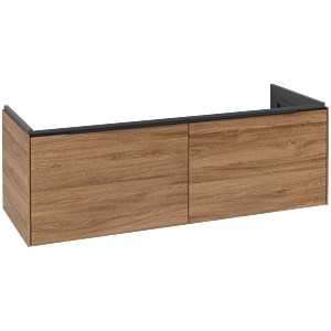 Subway 3.0 Villeroy et Boch vasque C60101RH 127,2x42,9x47,8cm, sans LED / poignée Noir volcan, chêne kansas