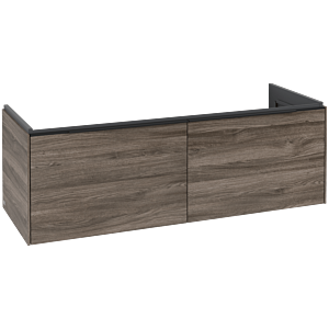 Villeroy und Boch Subway 3.0 Waschtisch-Unterschrank C60101RK 127,2x42,9x47,8cm, ohne LED/Griff Volcano black, stone oak