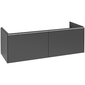Villeroy und Boch Subway 3.0 Waschtisch-Unterschrank C601L0VR 127,2x42,9x47,8cm, mit LED/Griff Aluminium glänzend, graphite