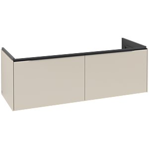 Villeroy and Boch Subway 3.0 vanity unit C601L1VN 127.2x42.9x47.8cm, with LED / handle Volcano black, cashmere gray