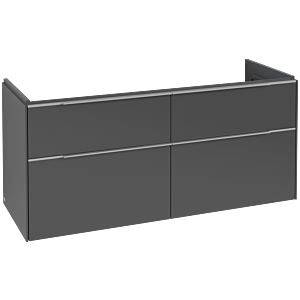 Villeroy und Boch Subway 3.0 Waschtisch-Unterschrank C60200VR 127,2x57,6x47,8cm, ohne LED/Griff Aluminium glänzend, graphite