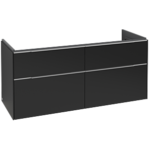 Villeroy und Boch Subway 3.0 Waschtisch-Unterschrank C602L0VL 127,2x57,6x47,8cm, mit LED/Griff Aluminium glänzend, volcano black
