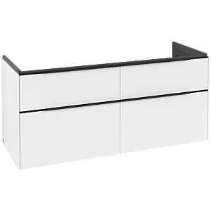 Villeroy und Boch Subway 3.0 Waschtisch-Unterschrank C602L1VF 127,2x57,6x47,8cm, mit LED/Griff Volcano black, pure white