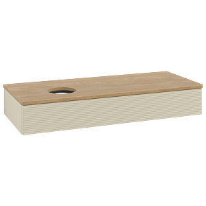 Meuble vasque Villeroy &amp; Boch Antao K11111HJ 120 x 19 x 50 cm, plan vasque couleur chêne miel, laque mate gris soie