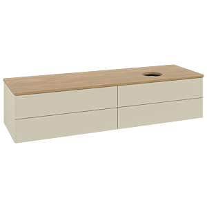 Meuble vasque Villeroy &amp; Boch Antao K27011HJ 160 x 36 x 50 cm, plan vasque couleur chêne miel, laque mate gris soie