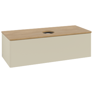 Villeroy &amp; Boch Antao vanity unit K32011HJ 120x36x50cm, washbasin top color honey oak, silk grey matt lacquer