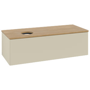 Villeroy &amp; Boch Antao vanity unit K33011HJ 120x36x50cm, washbasin top color honey oak, silk grey matt lacquer