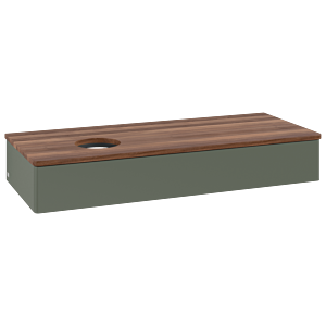 Villeroy und Boch Antao Waschtisch-Unterschrank L11012HL 120x19x50cm, Waschbeckenplattenfarbe warm walnut, leaf green matt lacquer
