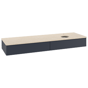 Villeroy & Boch Antao Waschtischunterschrank 1600x190x500mm L16153HG mit Beleuchtung mit Struktur FK/AP: HG/3