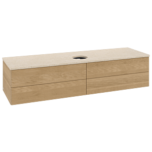 Villeroy & Boch Antao Waschtischunterschrank 1600x360x500mm L25113HN mit Beleuchtung mit Struktur FK/AP: HN/3