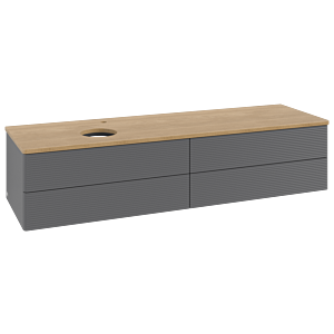 Villeroy & Boch Antao Waschtischunterschrank 1600x360x500mm L26151GK mit Beleuchtung mit Struktur FK/AP: GK/1