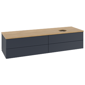 Villeroy & Boch Antao Waschtischunterschrank 1600x360x500mm L27111HG mit Beleuchtung mit Struktur FK/AP: HG/1