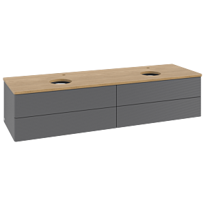 Villeroy &amp; Boch Antao vanity unit 1600x360x500mm L28151GK with lighting with structure FK/AP: GK/1