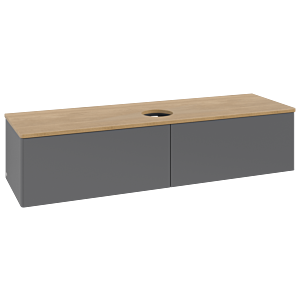 Villeroy &amp; Boch Antao vanity unit 1600x360x500mm L36011GK with lighting FK/AP: GK/1