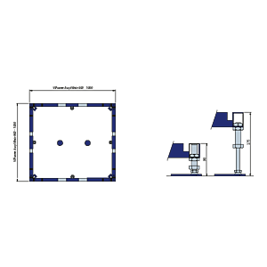 Villeroy and Boch mounting frame U91412100 with 2 central feet, for shower trays up to 100 x 100 cm