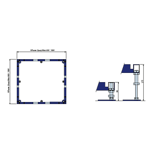 Villeroy und Boch ViFrame Montagerahmen U91412300 Quaryl, mit 2 Mittelfüßen, für Duschwannen bis 100 x 100 cm