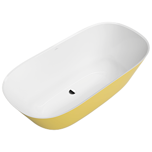 Villeroy et Boch Theano baignoire Q155ANH7F2BCVRW 155 x 75 cm, sur pied, tablier Color on Demand, blanc pierre
