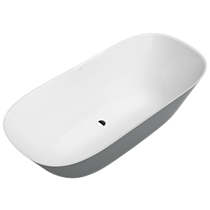Villeroy et Boch Theano baignoire Q175ANH7F2BCVRW 175 x 80 cm, sur pied, tablier Color on Demand, blanc pierre