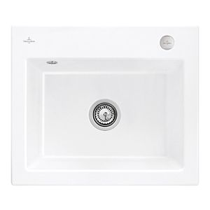 Villeroy & Boch Subway 60 S Einbauspüle 330902KG mit Ablaufgarnitur und Exzenterbetätigung, 600 x 510 mm, Snow White
