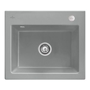 Villeroy and Boch Subway 60 S built-in sink 330902SL with drain fitting, eccentric operation, 600 x 510 mm, stone CeramicPlus