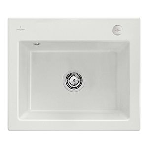 Évier à encastrer Villeroy et Boch Subway 60 S 330902SM avec garniture de vidage , commande excentrique, 600 x 510 mm, vapeur CeramicPlus