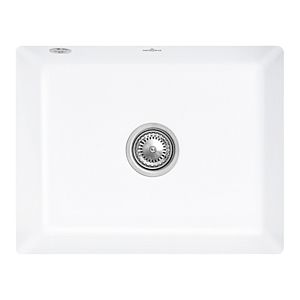 Villeroy and Boch undermount sink 331002RW with drain fitting and eccentric operation, Stone White