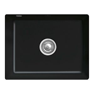 Villeroy and Boch undermount sink 331002S5 with drain fitting and eccentric operation, Ebony