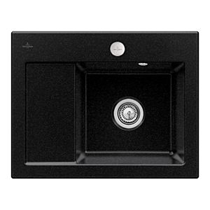 Villeroy und Boch Subway 45 Compact Einbauspüle 331302J0 rechts, mit Ablaufgarnitur, Excenterbetätigung, 650 x 510 mm, chromite CeramicPlus